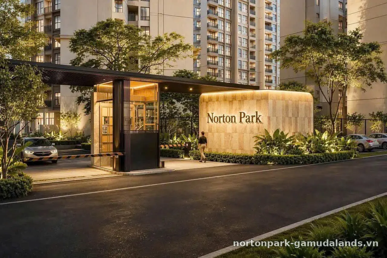 Cổng chính và chốt an ninh dự án Norton Park