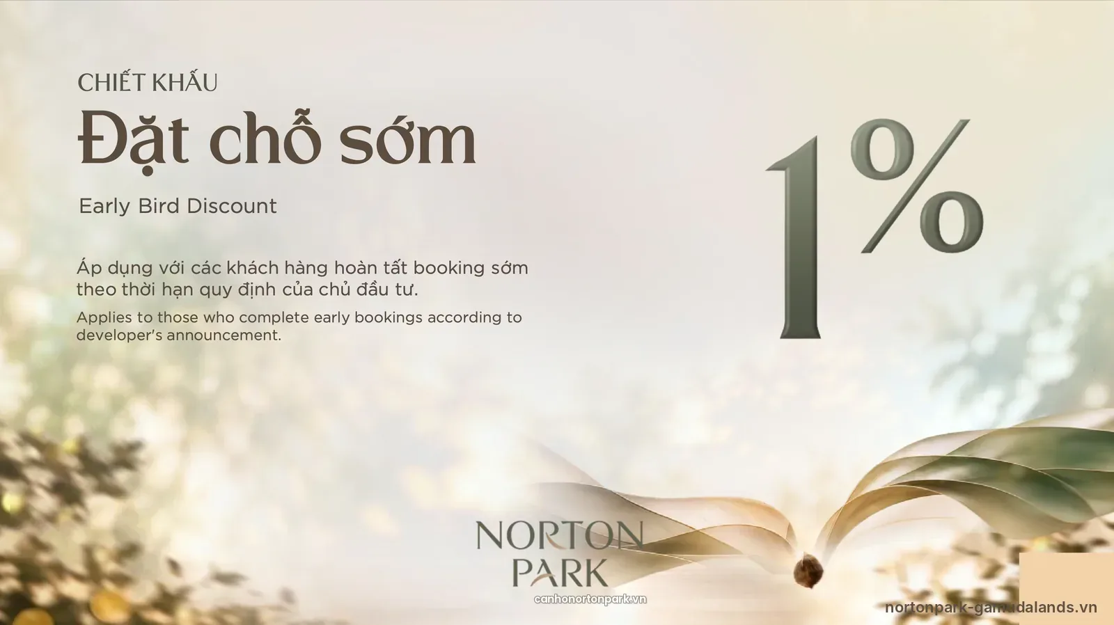 Chiết khấu đặt chỗ sớm 1% Norton Park