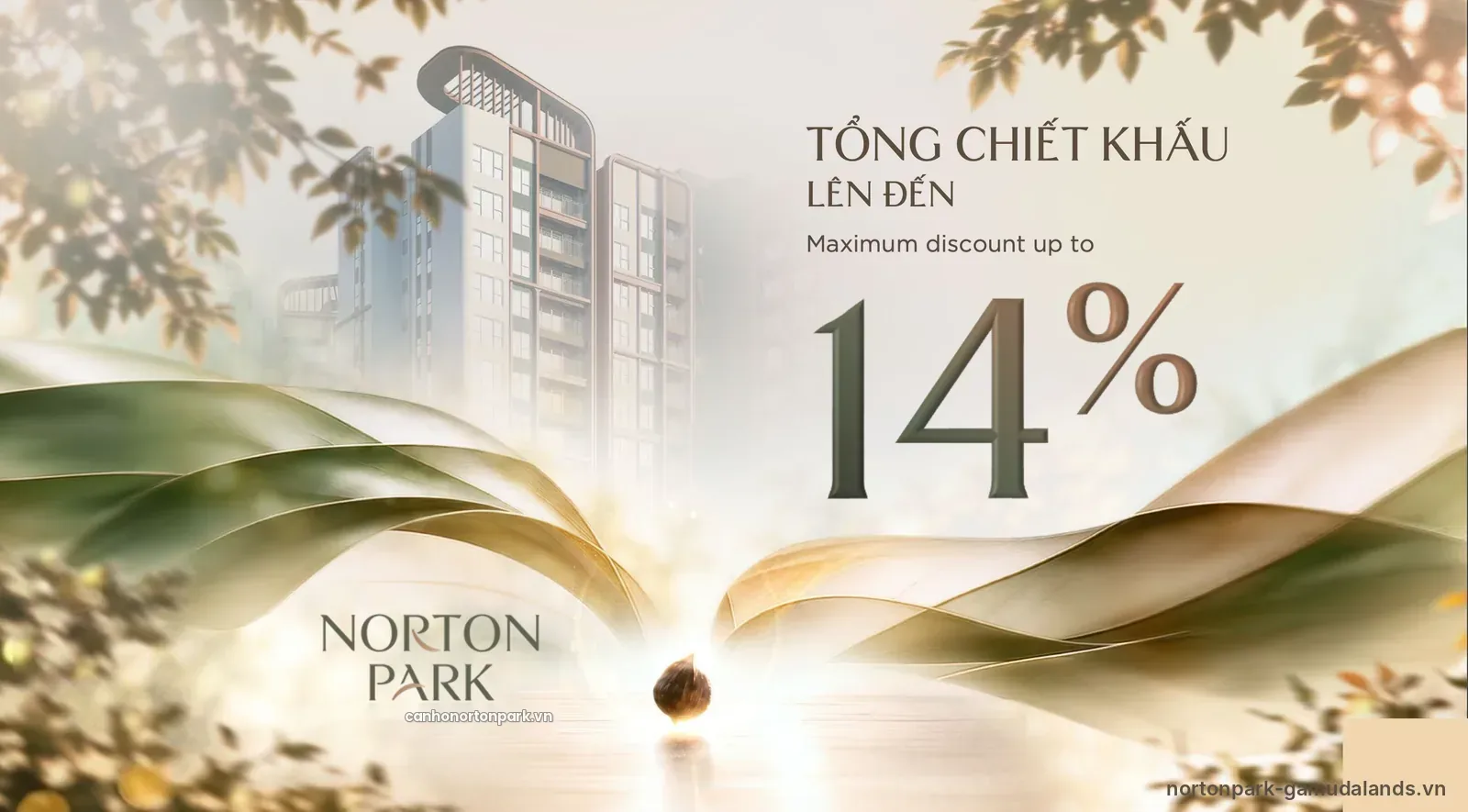 Chính sách bán hàng Norton Park: chiết khấu đến 14%, đặt chỗ sớm 1%, 5 phương thức