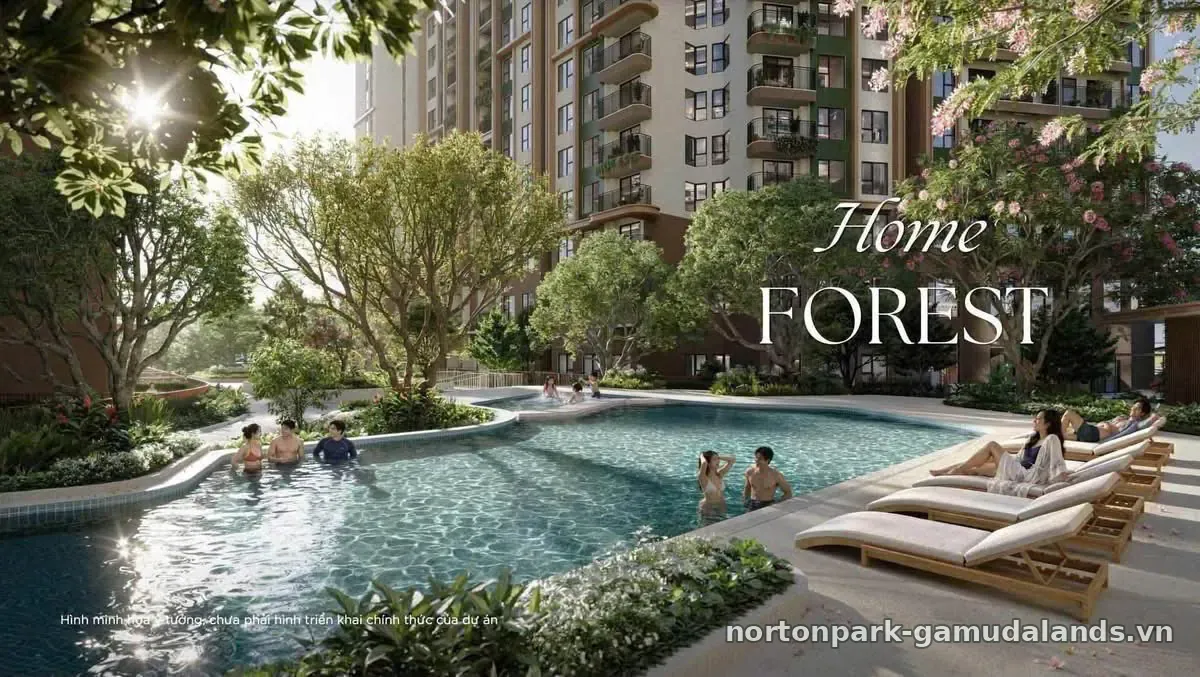 Hồ bơi Home Forest giữa rừng cây tại Norton Park