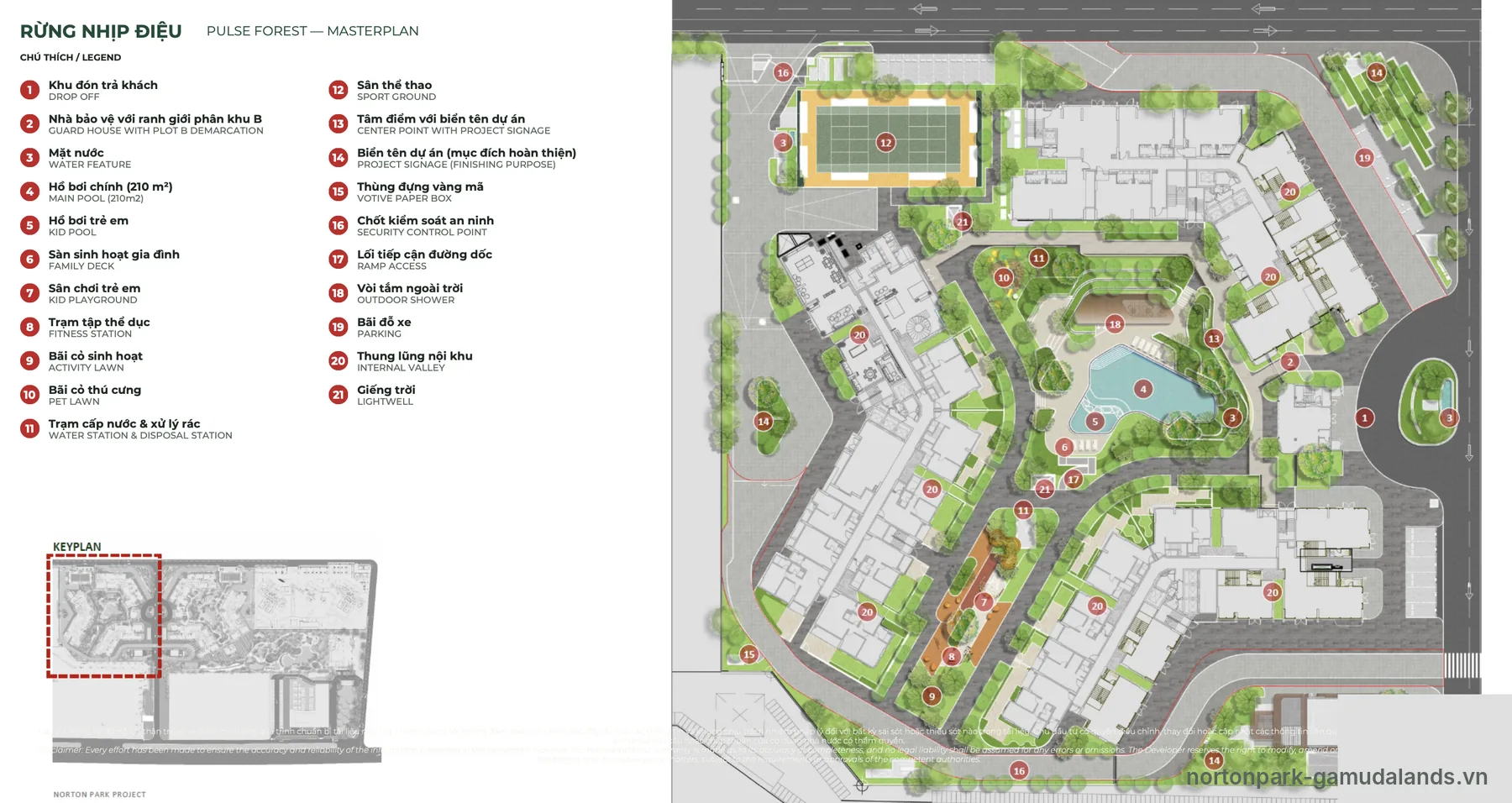 Mặt bằng tiện ích Rừng nhịp điệu Norton Park