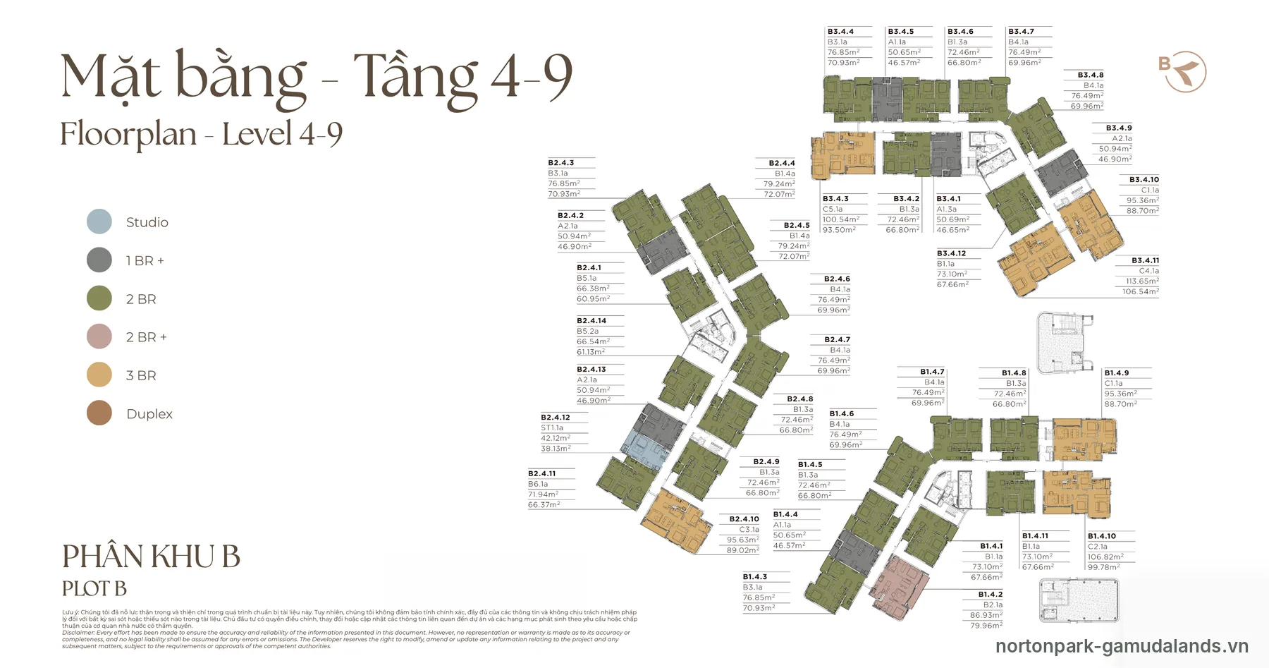 Mặt bằng tầng Norton Park phóng to