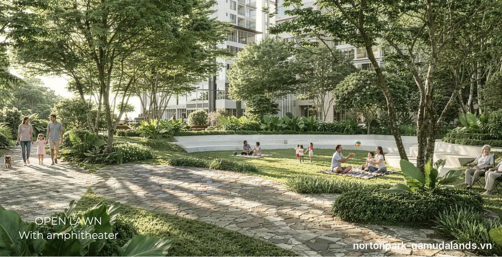 Bãi cỏ & khán đài Norton Park – Không gian picnic, sinh hoạt gia đình