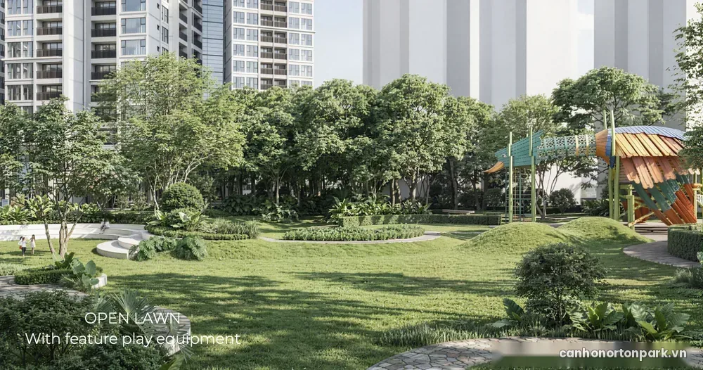 Bãi cỏ & sân chơi trẻ em Norton Park – Thiết bị vui chơi nổi bật giữa công viên