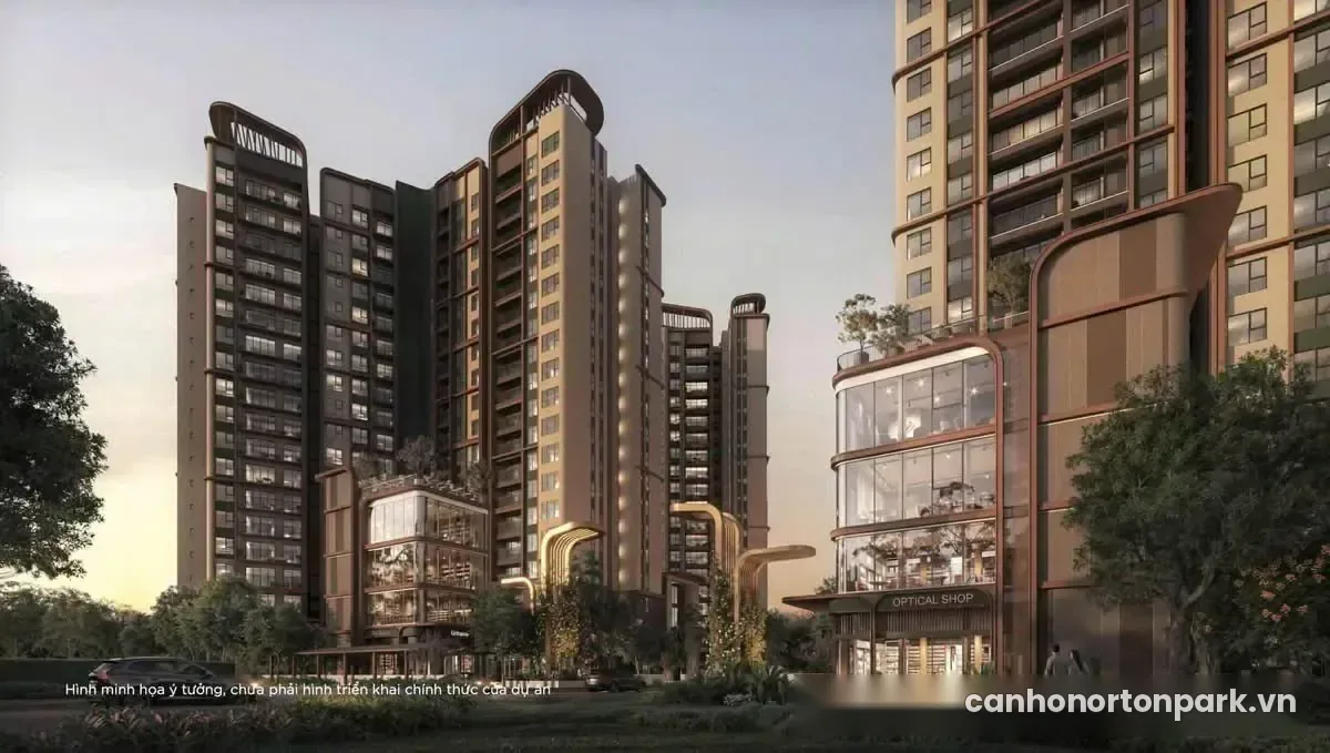 Tòa tháp và khối đế thương mại Norton Park, phù hợp cho thuê chuyên gia KCN VSIP