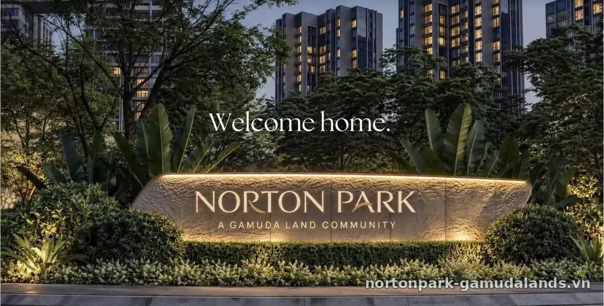 Bảng tên Norton Park tại lối vào dự án